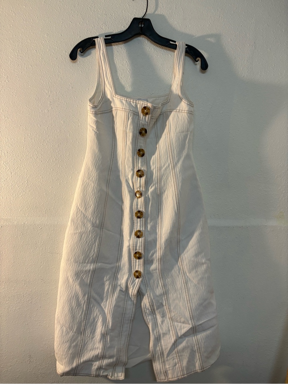 C/MEO Collective White Dress with Button Accents
